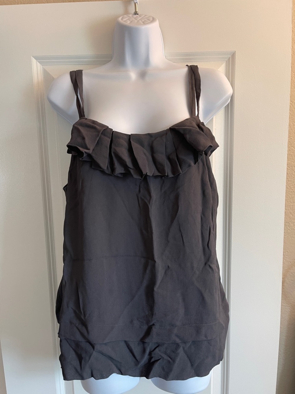 Cue Dark Gray Ruffle-Trim Camisole